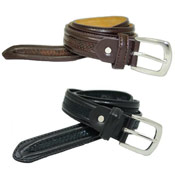 Leather Lined Belt Snakeskin Trim