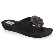 Black Mule Sandal Toe Post