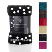 Mink Faux Fur Throw Black Spot
