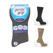 Mens Gentle Grip Socks Plain Dark Assorted