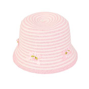 Girls Straw Bush Hat with Flower