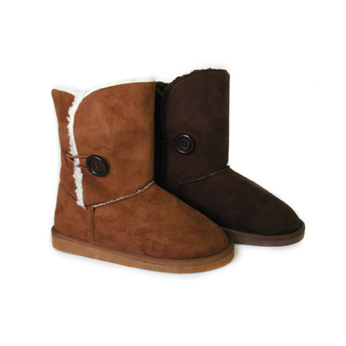 Micro Suede Boots with Button Toggle