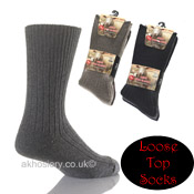 Mens Non Elastic Wool Blend Socks