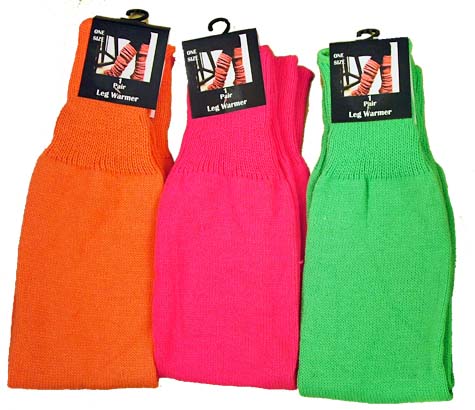 Ladies Neon Chunky Leg Warmers BLOCK PINK 78p pair