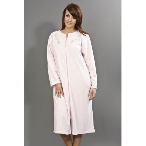 Quilted Zip Front Dressing Gown