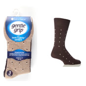 Mens Gentle Grip Socks Patterns Browns