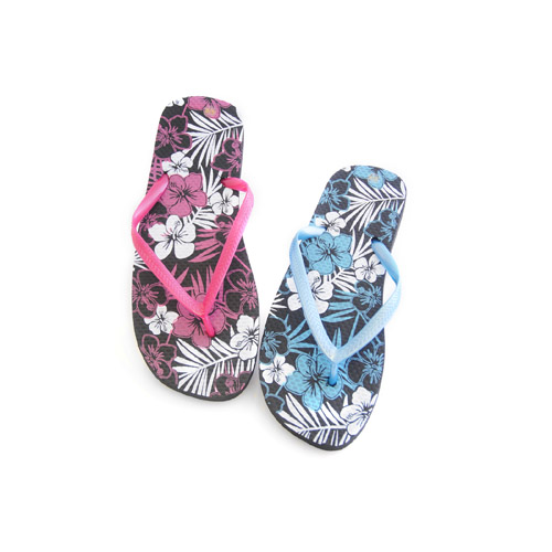 Ladies Flip Flops Flower Print