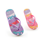 Kids Stripe Heart Flip Flops