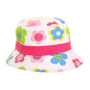 Girls Sun Hats Flowers/Spots