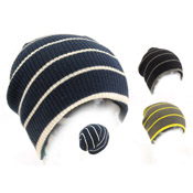 Childrens Stripe Slouch Beanie Hat