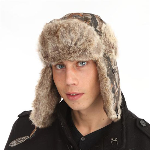 Woodland Camo Trapper Hats Fake Fur