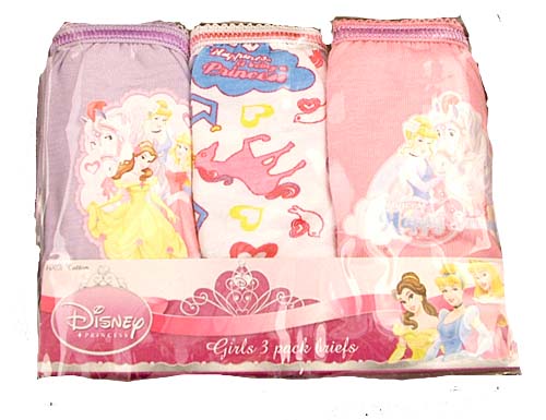 Kids Character Briefs Disney Princess 1.75 each