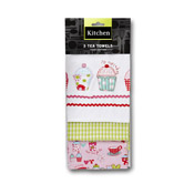 Cupcake Print Tea Towels