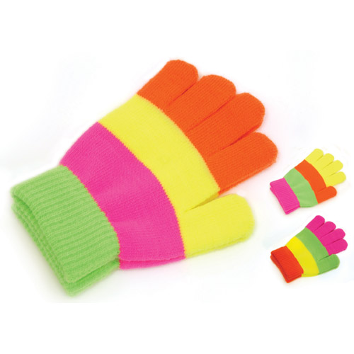 Childrens Neon Stripe Magic Gloves