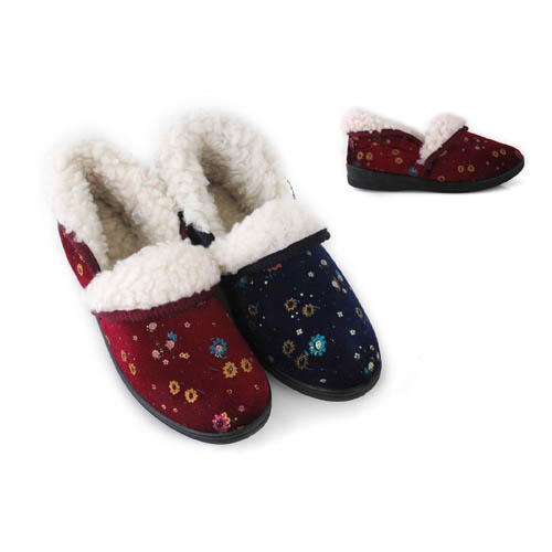 Ladies Velour Full Printed Slippers
