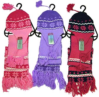 Girls Peru Hat & Scarf Soft Set 2.00 each