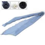 Neck Scarf with Rose Clip Plain Colours
