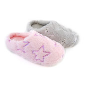 Girls Plush Mule with Sequin Detail
