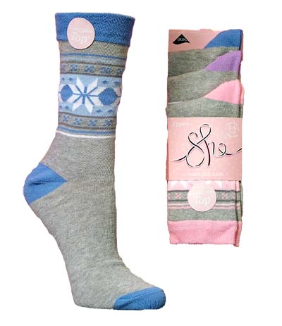 Ladies Fancy Patterned Ankle Socks