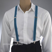 Black & Blue Check Braces