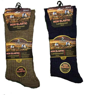 Mens Lambswool Non Elastic Socks
