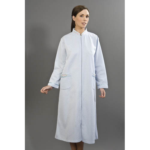 Zip Front Quilted Dressing Gown