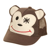 Childs Baseball Hat Monkey Design Mesh Back