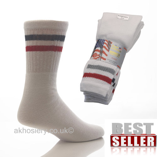 Mens Washington Sport Socks White 3 Pack