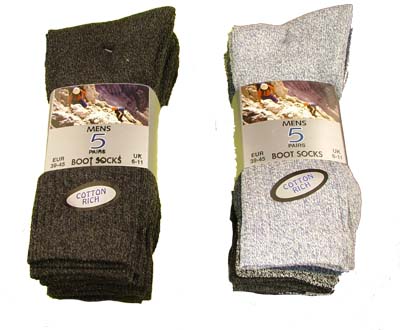 Mens 5 Pack Boot 33p per pair