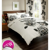 Iris Cream/Black Duvet Set Bedding