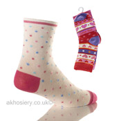 Girls Novelty Computer Socks Spot/Heart