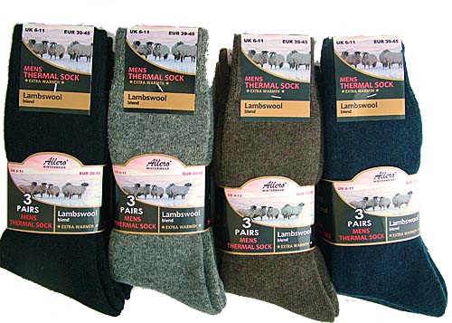 Mens Lambswool Thermal Socks