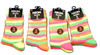 Ladies Neon Stripe Ankle Socks