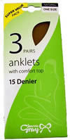 Ladies 15 Denier Anklets with comfort top