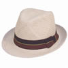Mens White Straw Trilby Hat