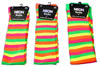 Ladies 4-7 Stripe Overknee Socks Neon