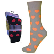 Ladies Design Print Brushed Thermal Socks
