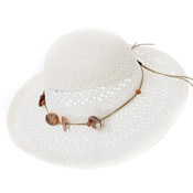 White Straw Wide Brim Hat