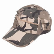 Adult Camouflage Hat With Zip Pocket