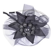 Alice band cotton flower with pearl
