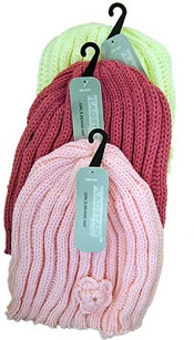Girls Knitted Hat With Crochet Flower