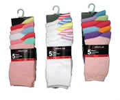 Childrens 5 pack Girls Socks