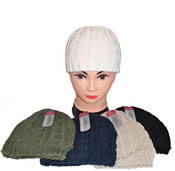 Ladies Cable Knit Chunky Hat