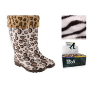RJM Ladies Fleece Welly Liner Socks (Printed)