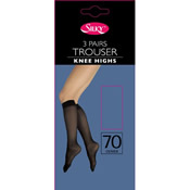 3 Pair Trouser Knee Highs Silky 70 Denier