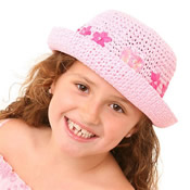 Girls Straw Hat With Flowers
