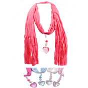 Charm Scarves with Crystal Heart