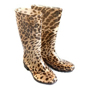 Ladies Leopard Print Wellies PVC