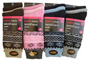 Ladies Patterned Wool Socks