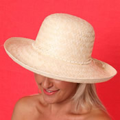 Ladies Straw Hat with Flower